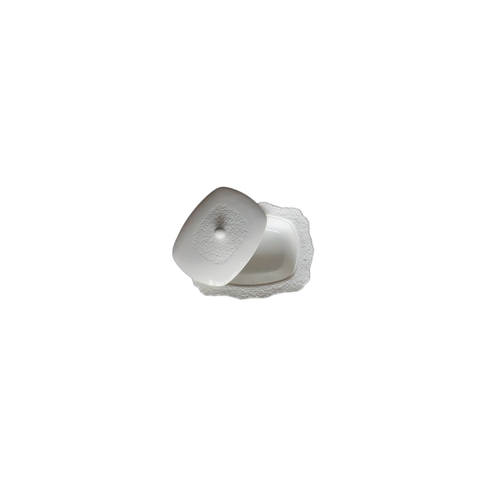 Tijela Cerâmica Rectangular Com Tampa, Branco