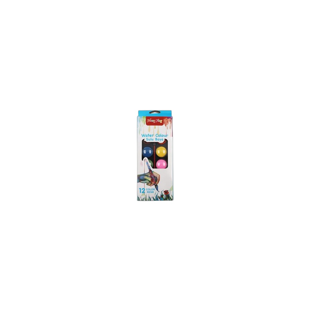 Aguarelas Com Pincel, 12 Cores