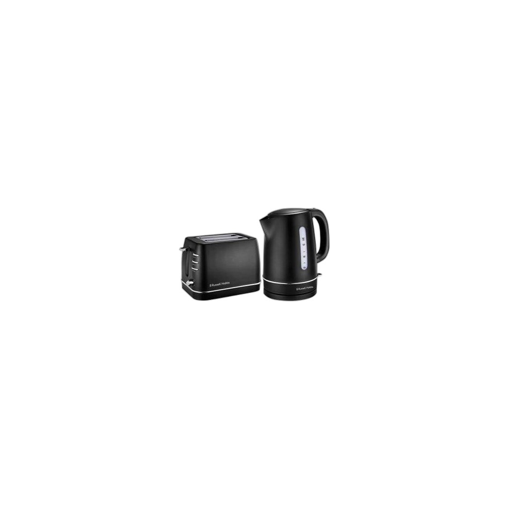 Combo Chaleira Russel Hobbs Rhprt-Ob 1.7L 2200W Torradeira 2 Fatias 870W, Preto