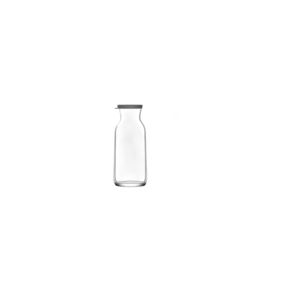 Garrafa Vidro Lisa Com Tampa Cinza Silicone Fonte Gb Lav, 0.7 L