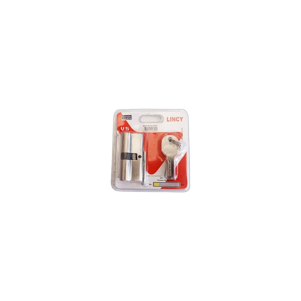 Cilindro De Fechadura Lincy Com 5 Chaves, 6 Cm