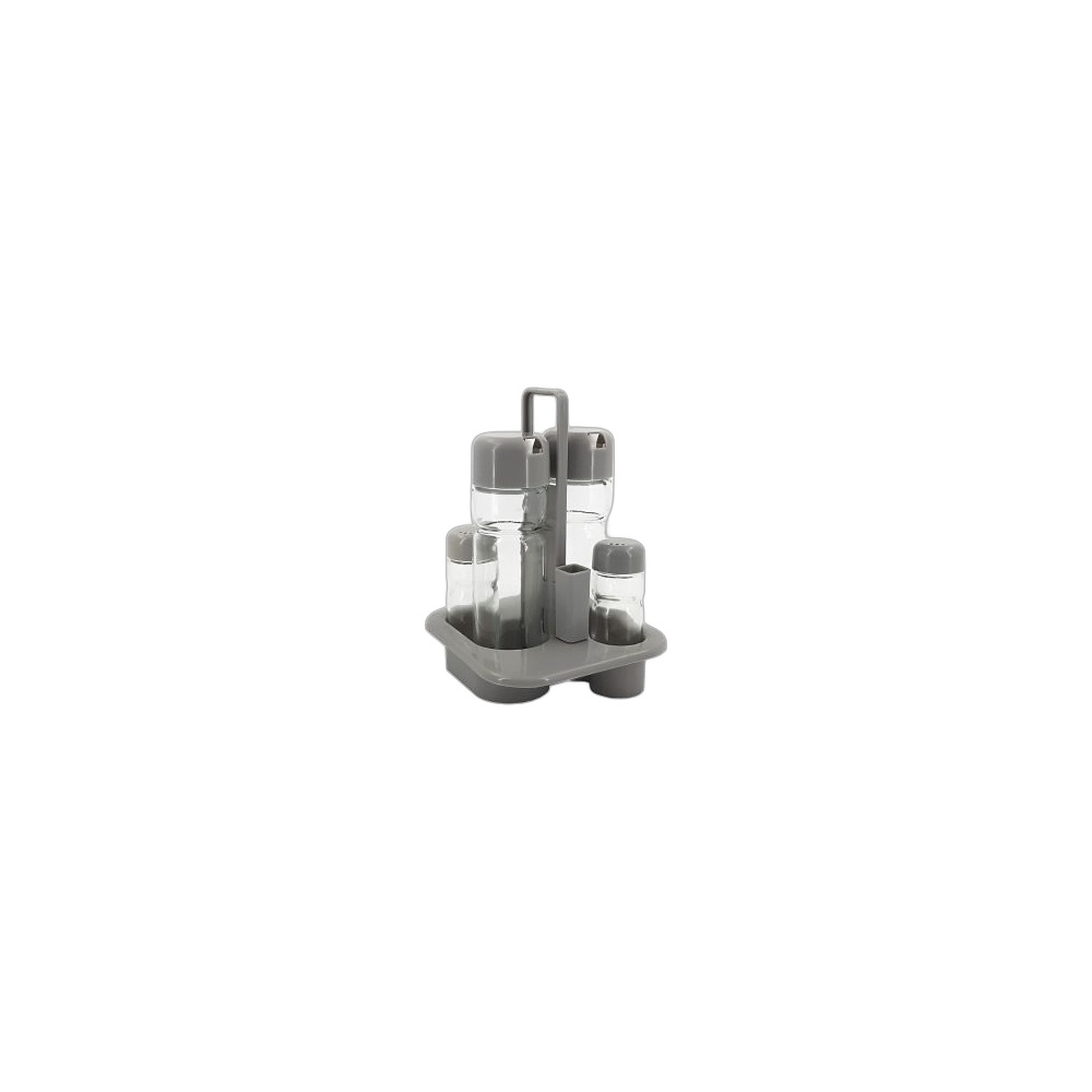 Galheteiro Plástico Cinza Micasa Home & Kitchen (12/24), 4 Pcs