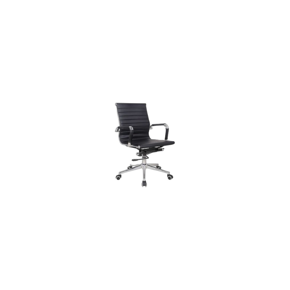 Cadeira De Escritório Moderna De Encosto Médio 818B, Preto