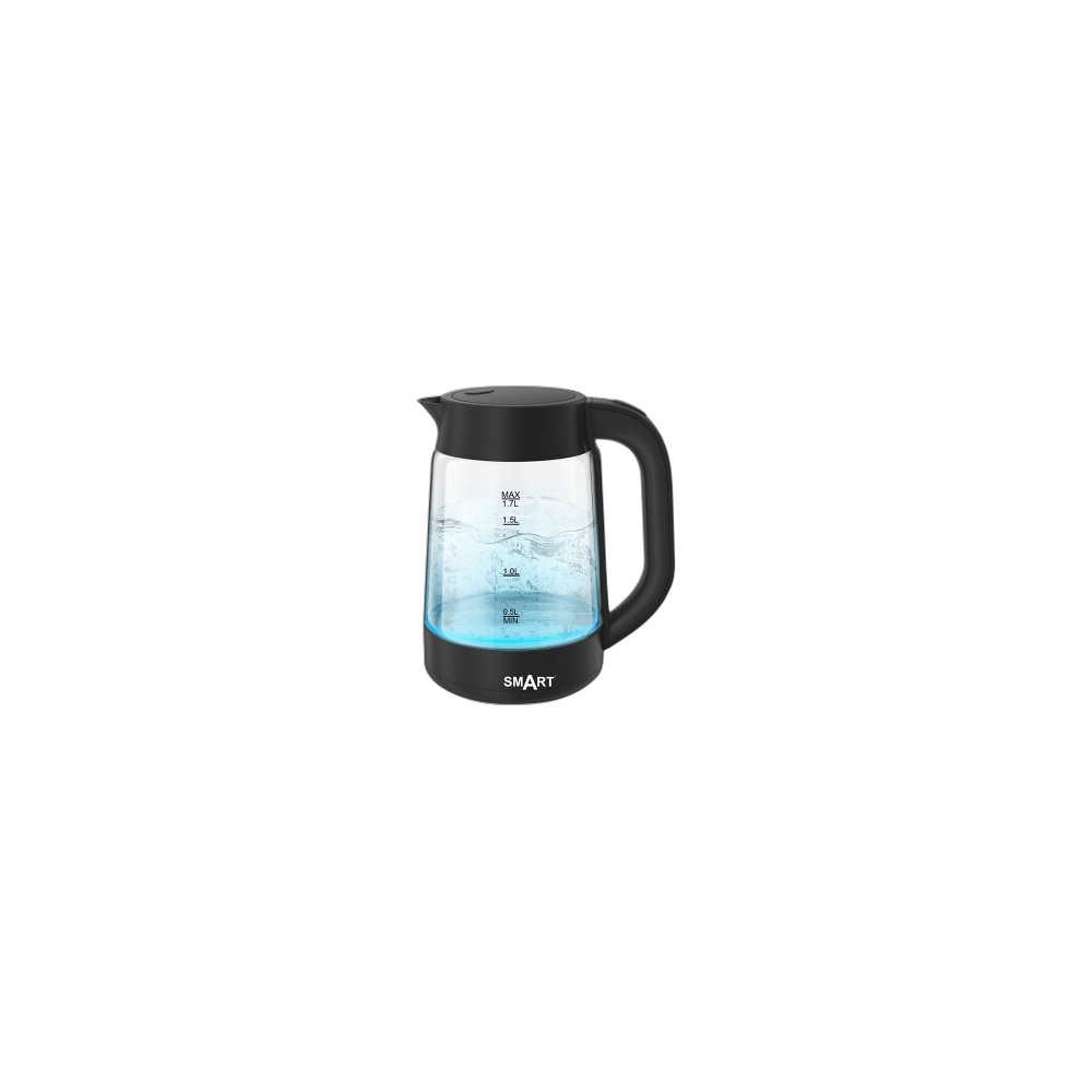 Cafeteira Eléctrica Smart Com Base 1.7L 360º 2200W Vidro Luz Led Rio, Inox