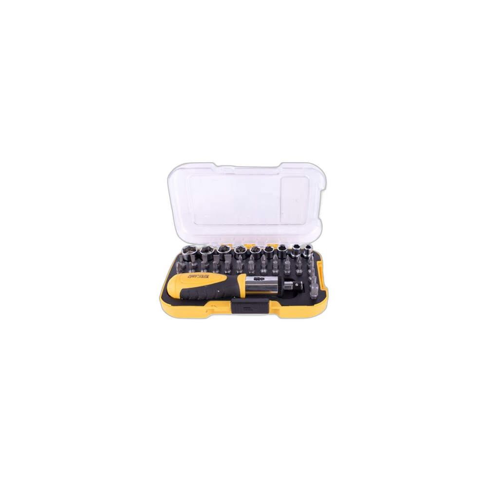 Jogo De Chave + Bits Com Roquete, 37 Pcs