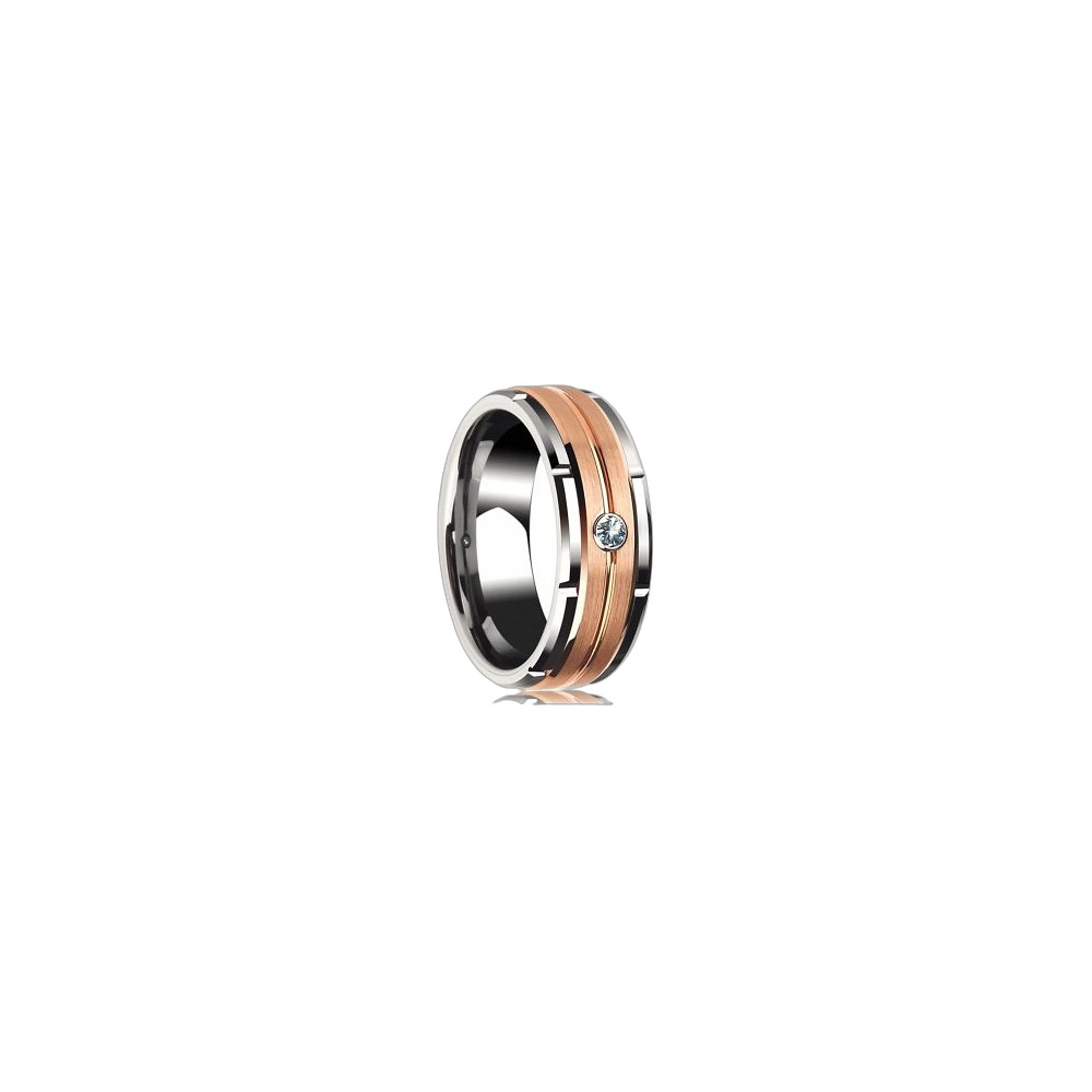 Anel Masculino De Aço Inoxidável 12363 Silver, Tamanho 8