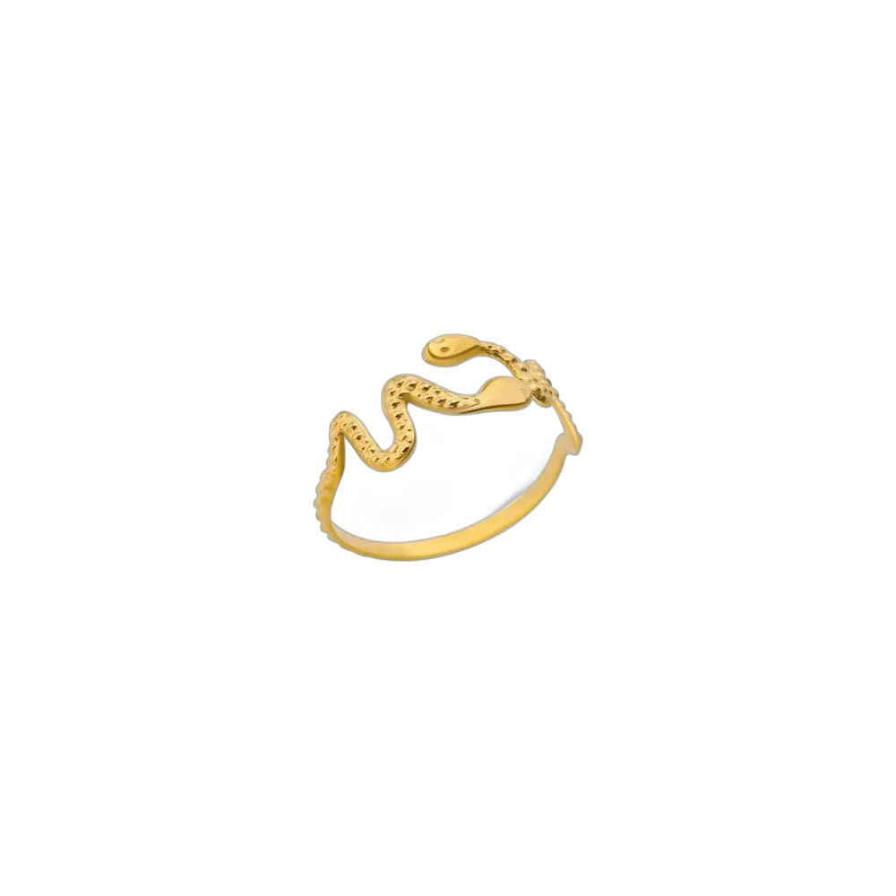Anel Feminino Inox 22410 Dourado, Tamanho: Ajustável