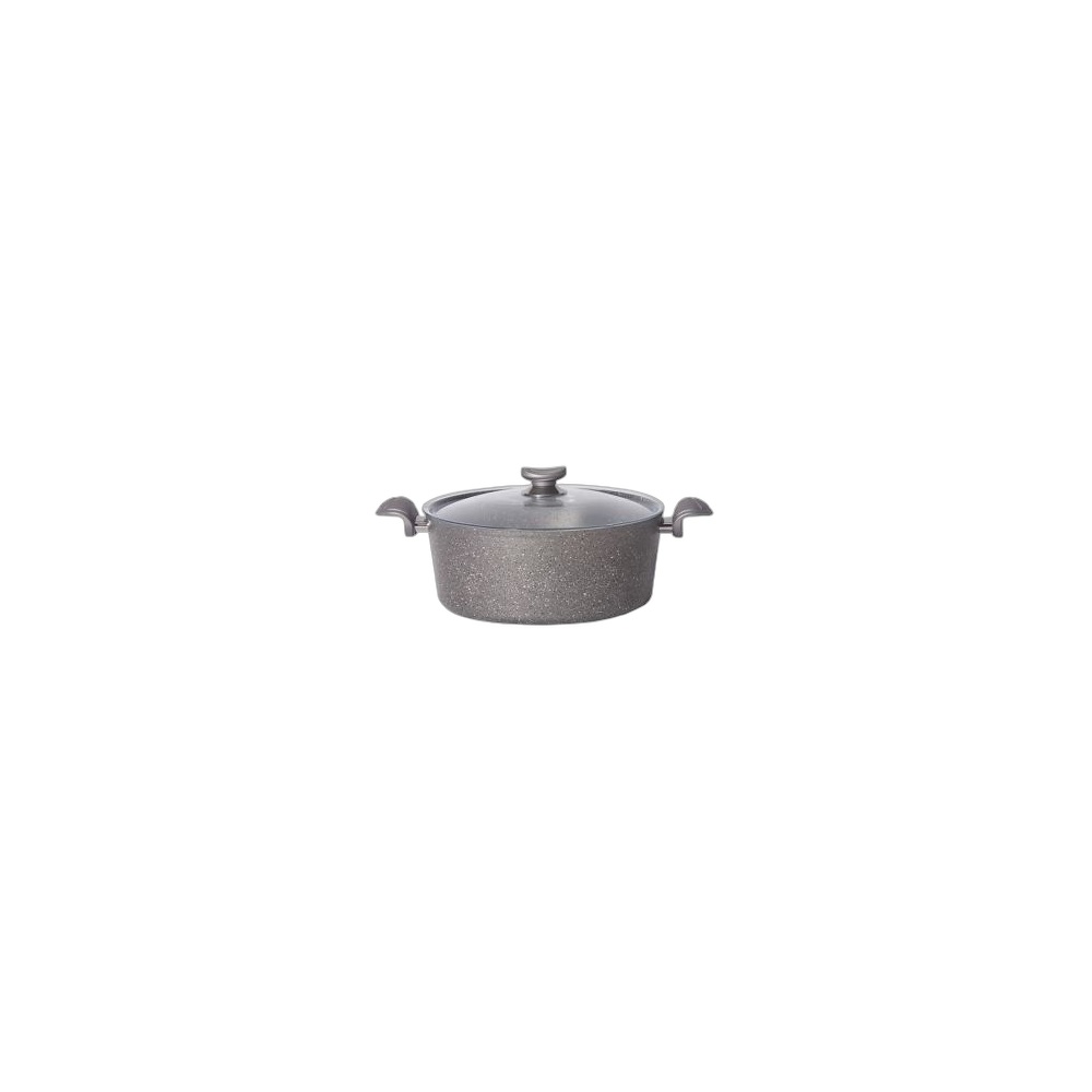 Caçarola Profunda Antiaderente De Granito Oms 30Cm 3111, Cinza
