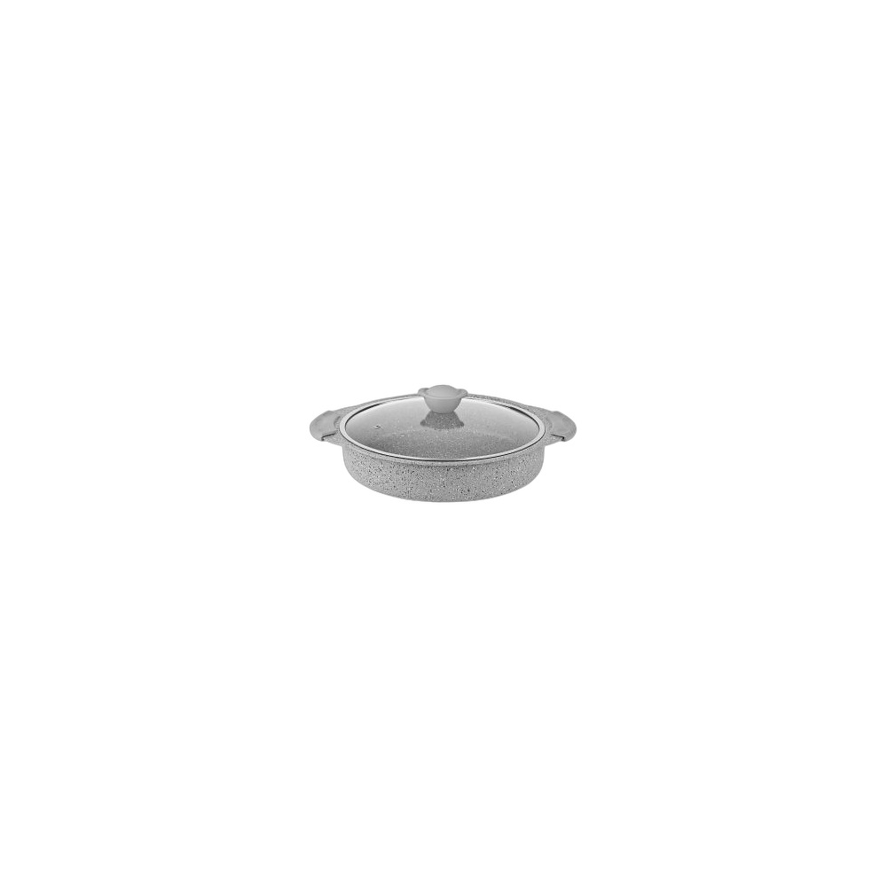 Caçarola Rasa Antiaderente De Granito Oms 24Cm 3310, Cinza
