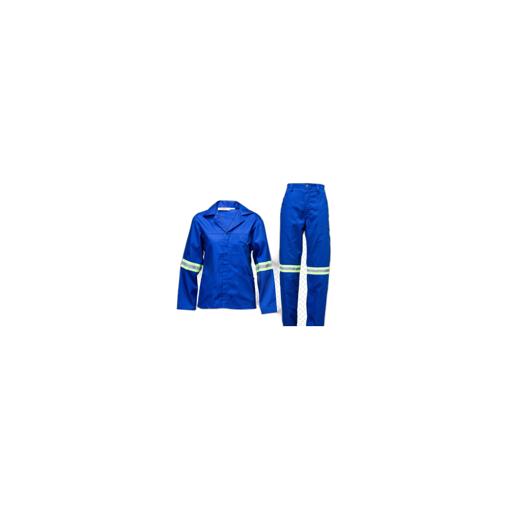 Uniforme Com Faixa Reflectiva, Azul Royal-Xl-Azul Claro