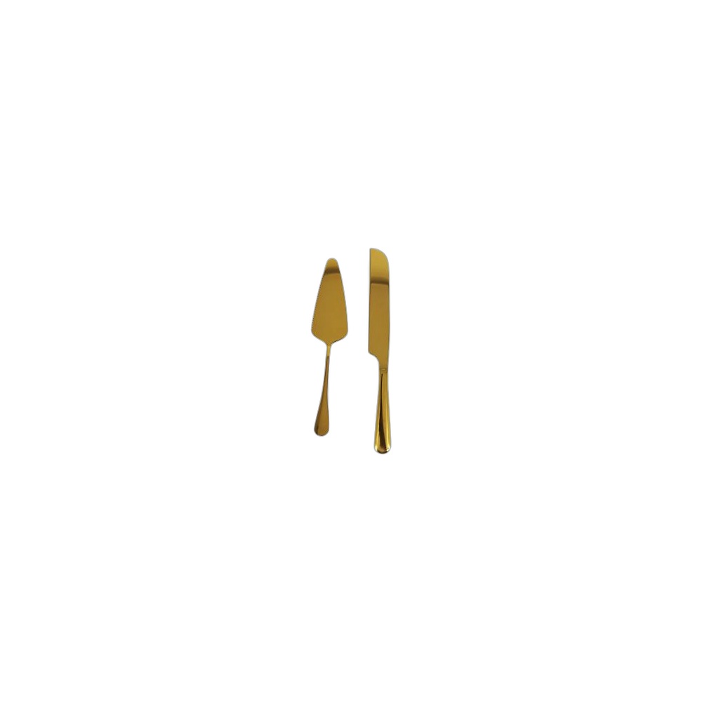 Faca E Espátula Para Bolo Micasa Home & Kitchen Doirado, 2 Pcs