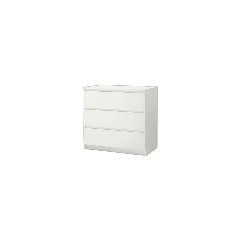 Comoda De 3 Gavetas Rectangular 750Mm X 800Mm X 400Mm, Branco