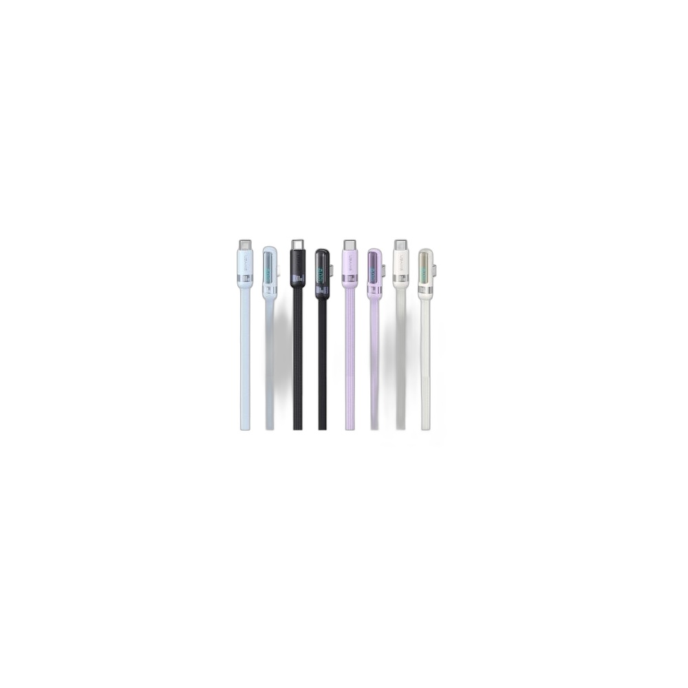 Cabo Usams Us-Sj653 100W Type-C Para Type-C Com Tela Digital 1.2M, Cores Variadas
