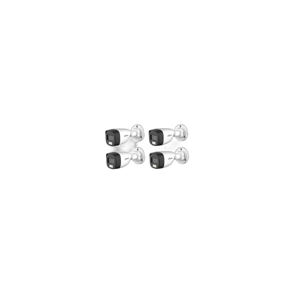 Kit De 4 Câmera Analógicas Dahua Bullet Starlight Hdcvi Colorida De 2Mp, Branco