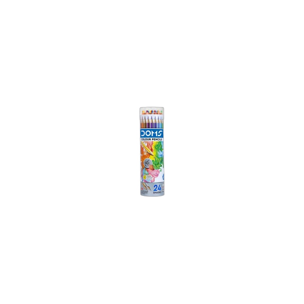 Lápis De Cor Doms Round Tin Box, 24+2 Cores