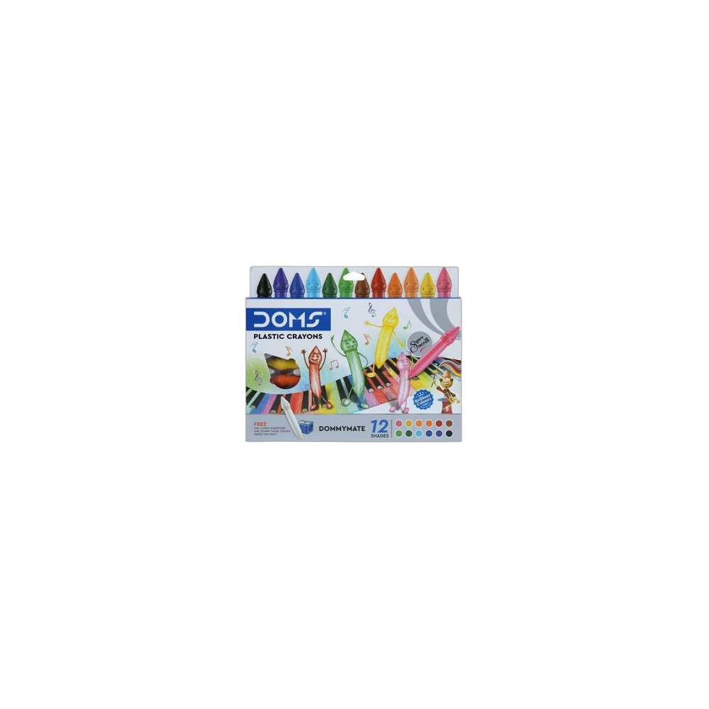Crayon Plástico Dommy Mate Doms, 12 Cores