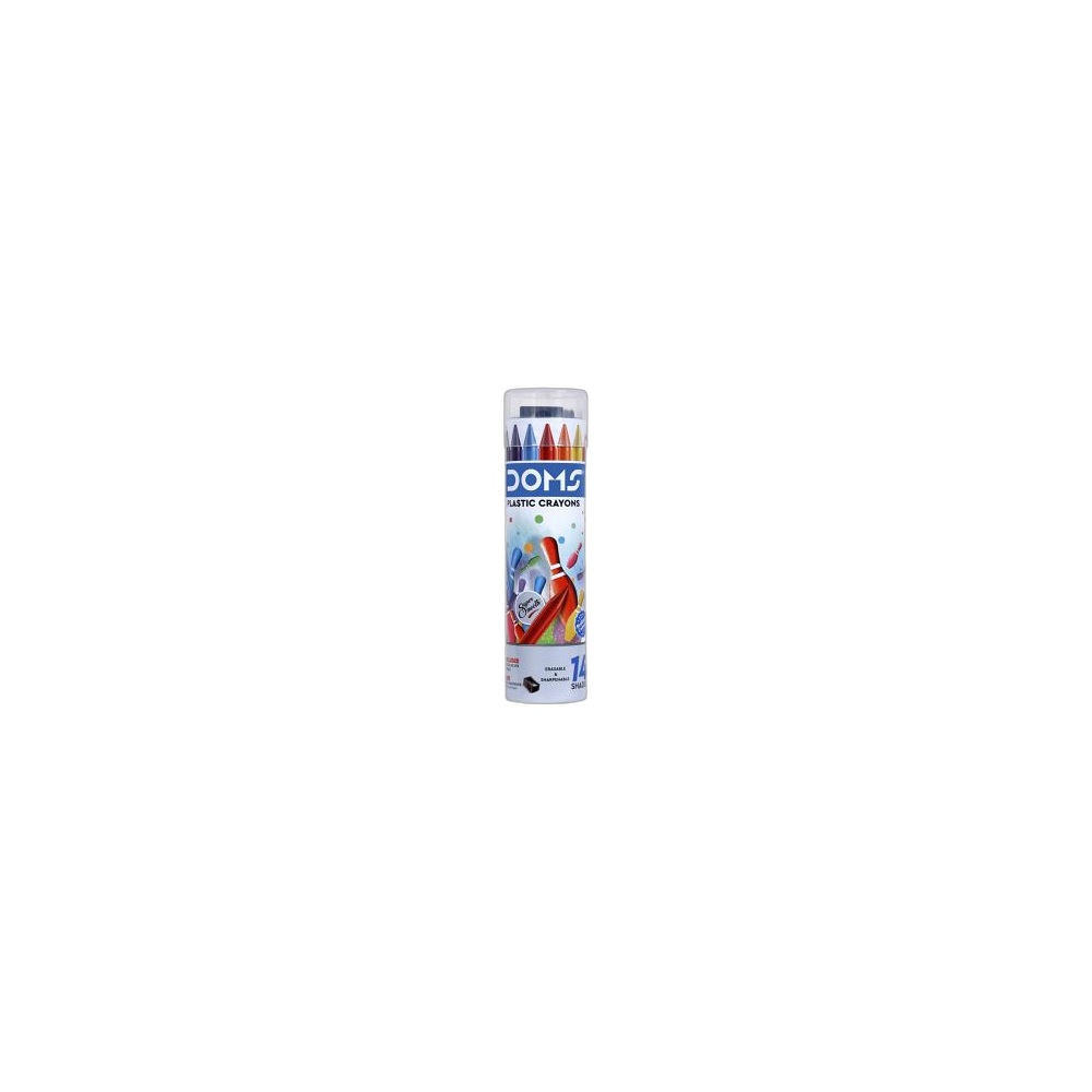 Crayon Plástico Doms Tin Pack, 14 Cores