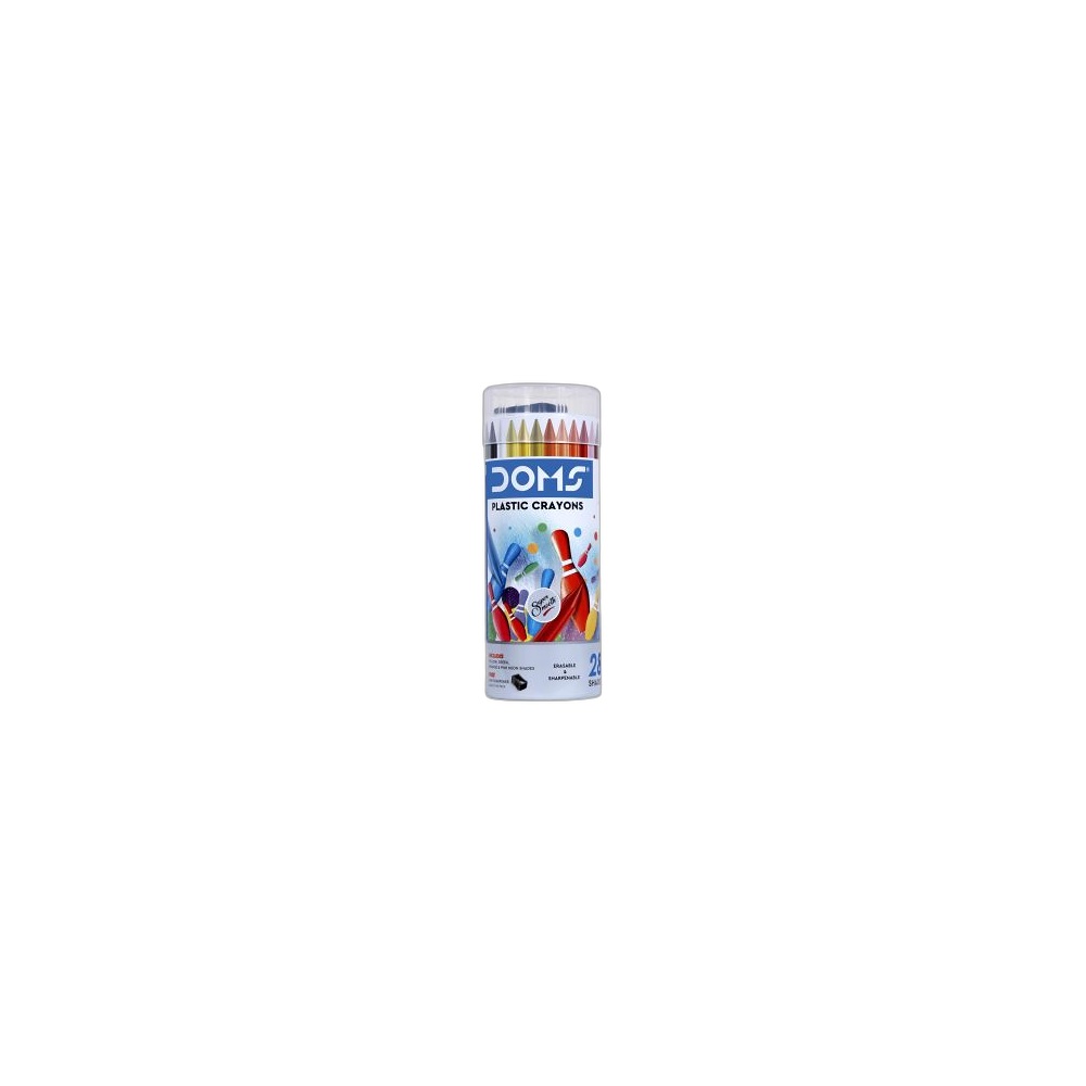 Crayon Plástico Doms Tin Pack, 28 Cores