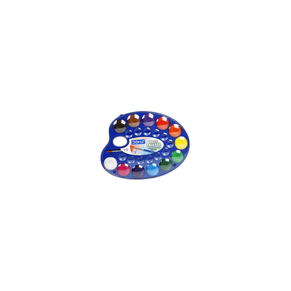 Paleta Mágica Doms Aqua Colour Cakes 40 Mm, 12 Cores