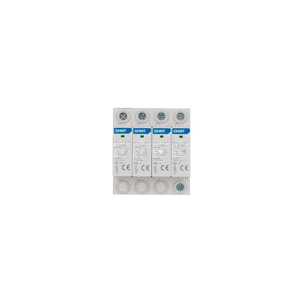 Descarregador De Tensão Classe I+Ii Chint Nxu‑I+Ii/F, 4 Polos