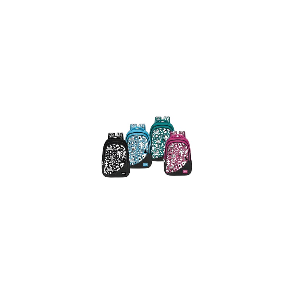 Mochila Escolar Infantil Doms Doodle, Cores Variadas
