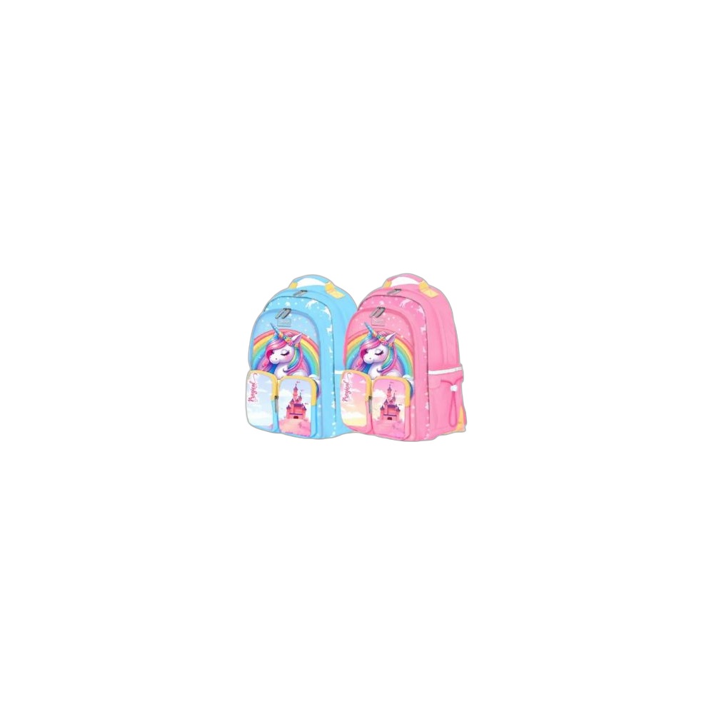 Mochila Escolar Infantil Doms Unicorn, Cores Variadas