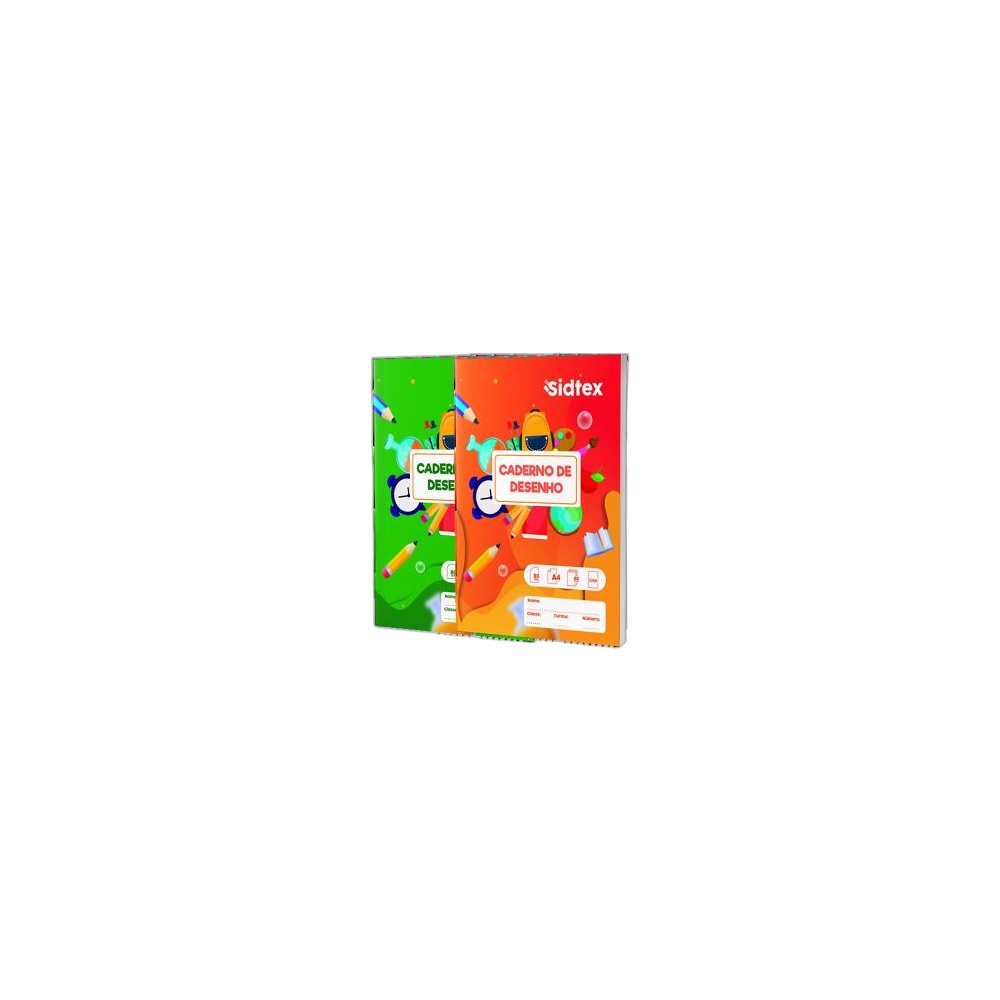 Caderno Agrafado Capa Leve Sidtex, Cores Sortidas