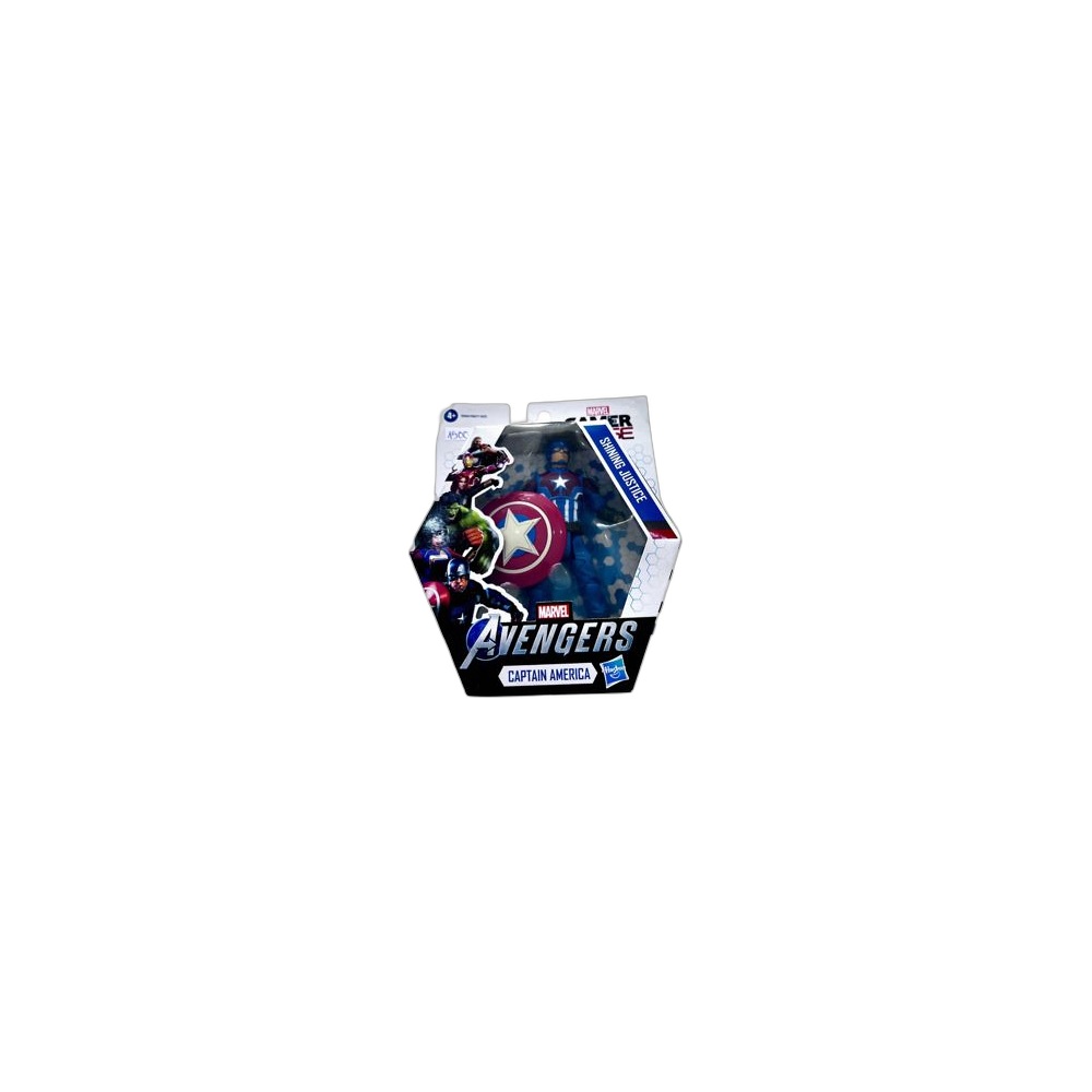 Boneco De Personagem Super Héroi Infantil Marvel Gamer Verse, Capitão America 4+