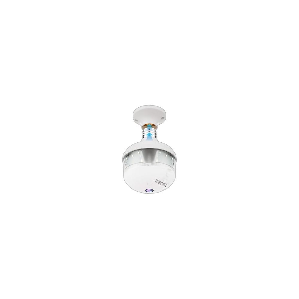 Câmera Lâmpada Inteligente V380 Max D8 Olho De Peixe, Branca