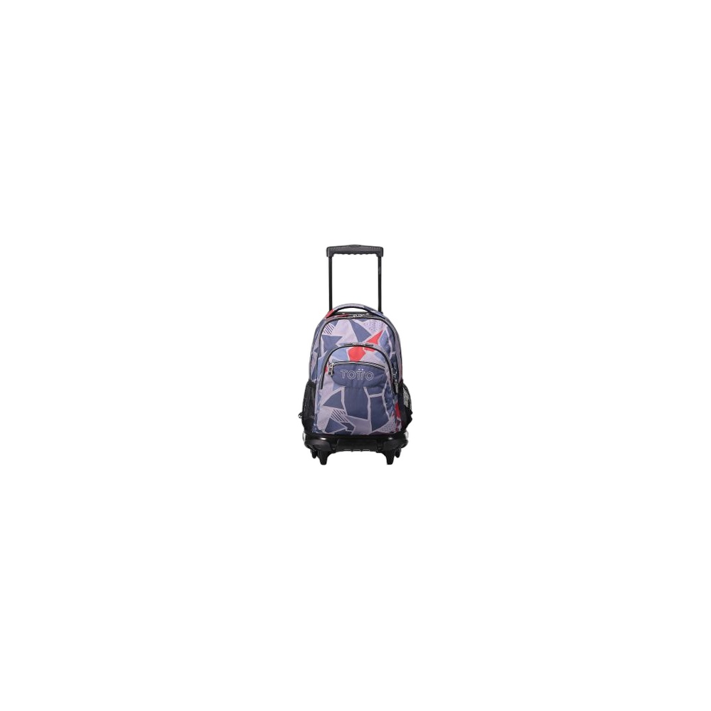 Mochila Escolar Com Rodas Totto Renglones, Cinza E Vermelha