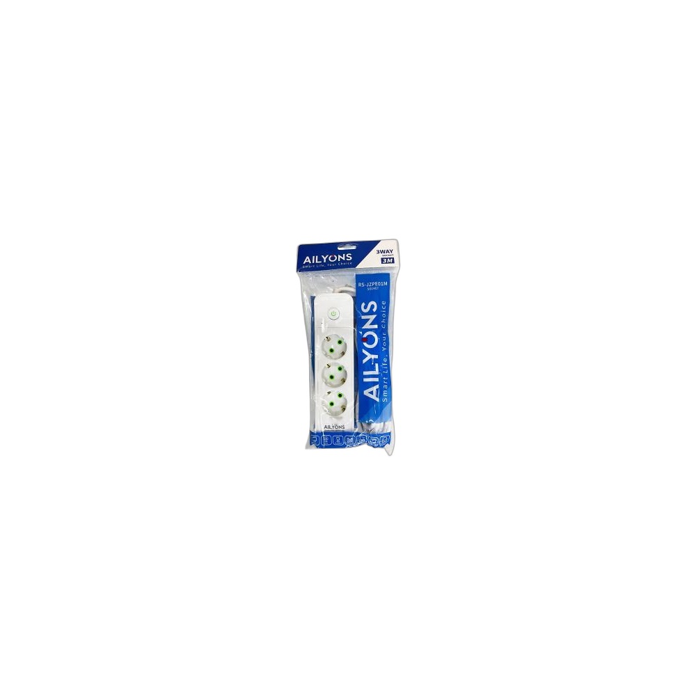 Extensão Elétrica Ailyons 3 Tomadas 220V - 2000W, 3 M