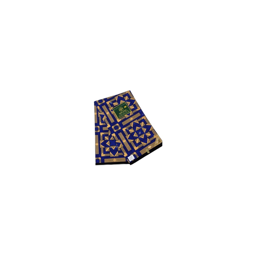 Capulana “Azul Imperial” Pushti 100% Algodão Estampa Geométrica Premium