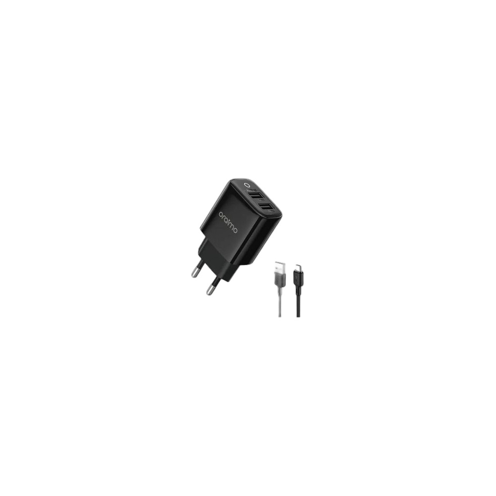 Carregador Dual Usb Oraimo Carregamento Rápido, Preto