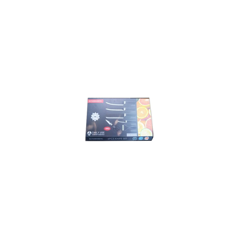 Kit De Facas Kunzhisheng Elite Preto, 6 Peças