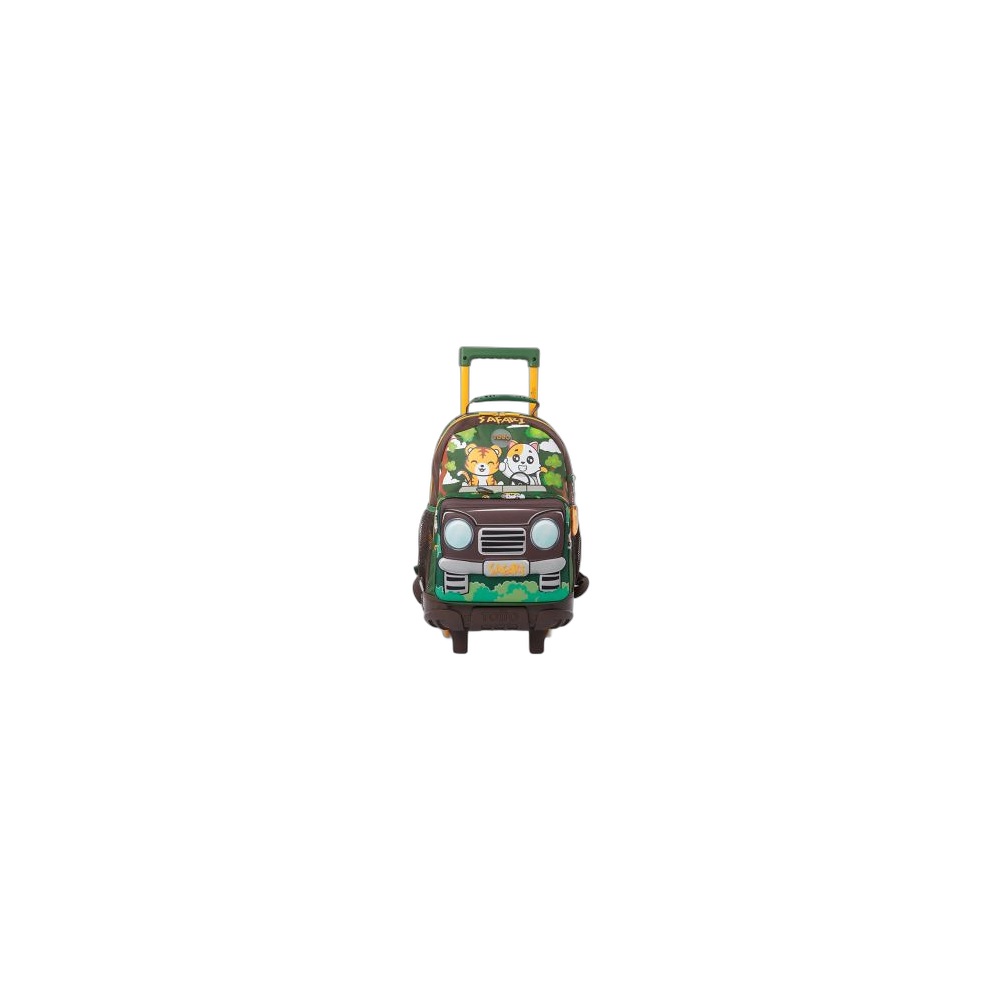 Kit De Mochila Escolar Com Rodas E Livro De Colorir Totto Safari M