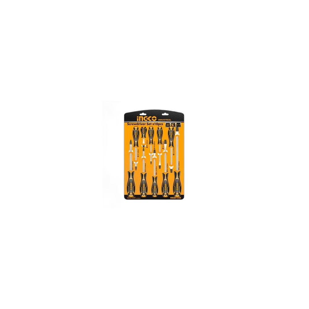 Conjunto De 10 Chaves De Fenda Hksd1028