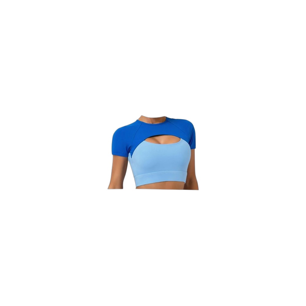 Top Manga Curta Para Gym Azul, Tamanhos Variados