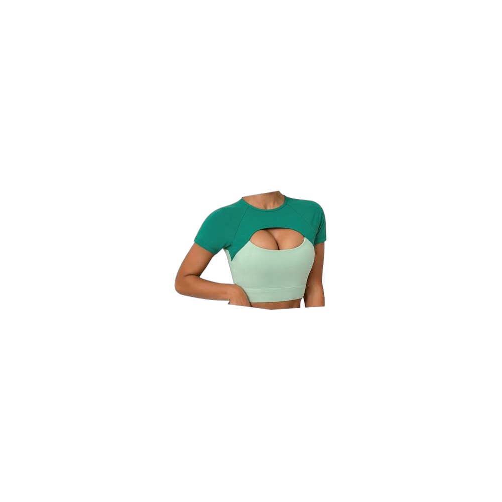 Top Manga Curta Para Gym Verde, Tamanhos Variados