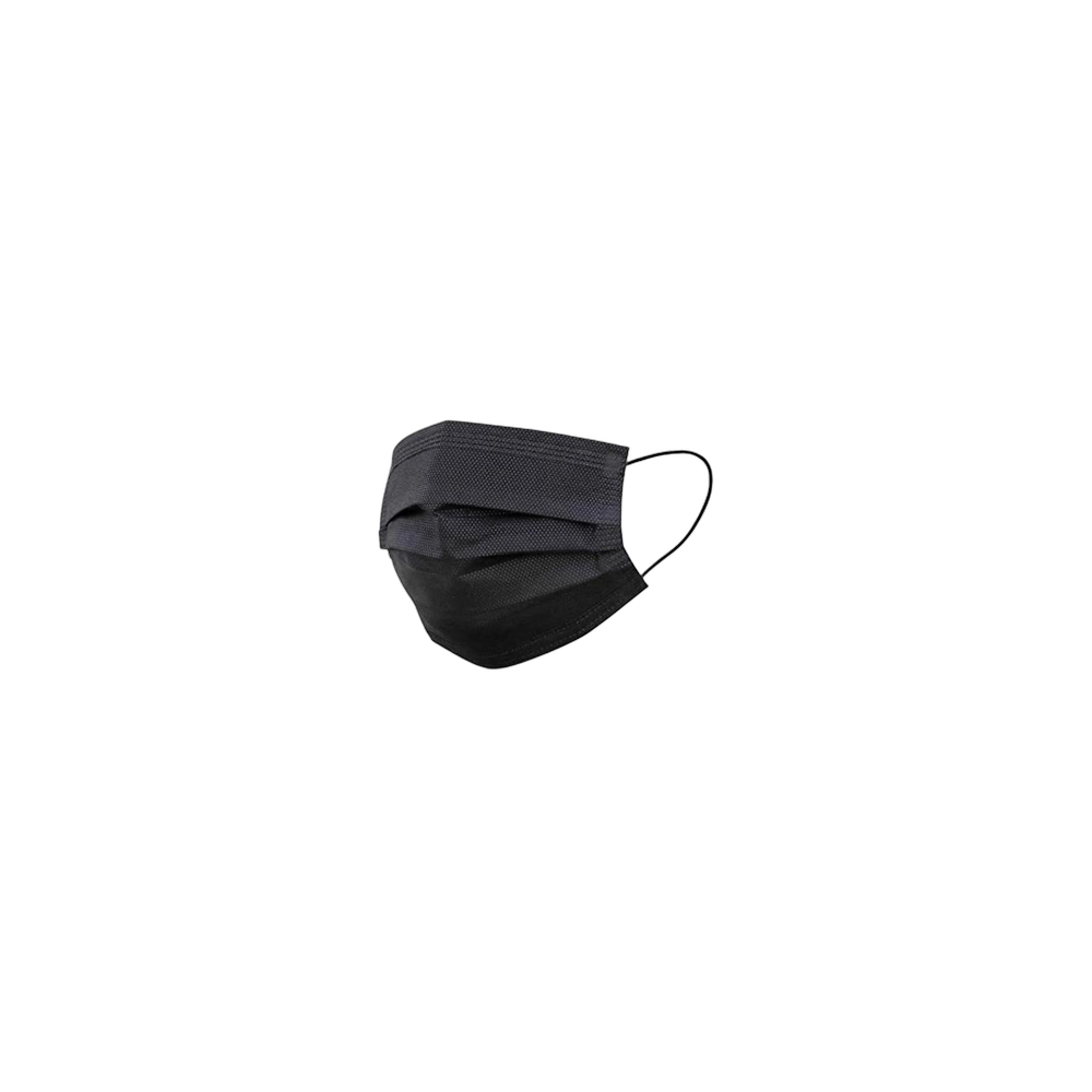 Máscaras Cirúrgicas Descartáveis Pretas, 50 un