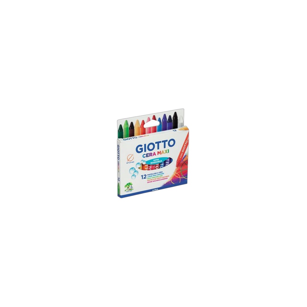 Lápis De Cera Ponta Grossa Giotto Max 11.5 Mm, 12 Cores