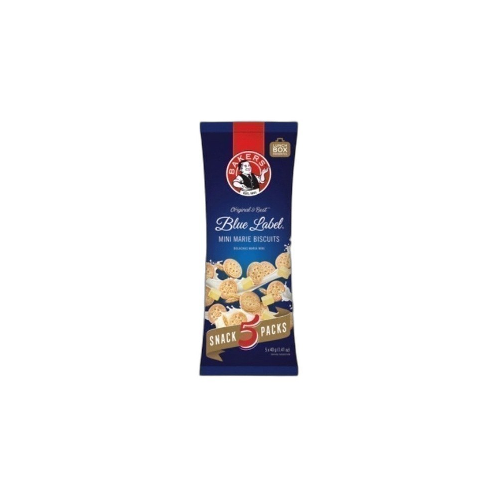 Bolachas Bakers 5X40g Blue Label