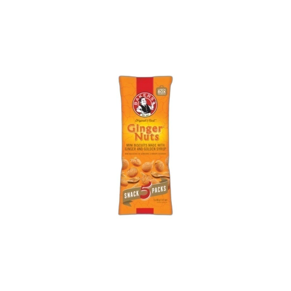 Bolachas Bakers 5X40g Ginger Nuts Snack Packs