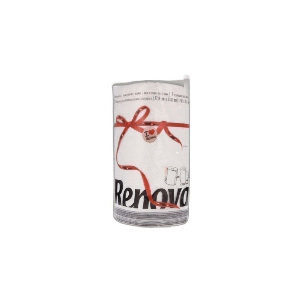 Rolo De Cozinha Renova 1X1 2Ply Rótulo Vermelho-Branco White