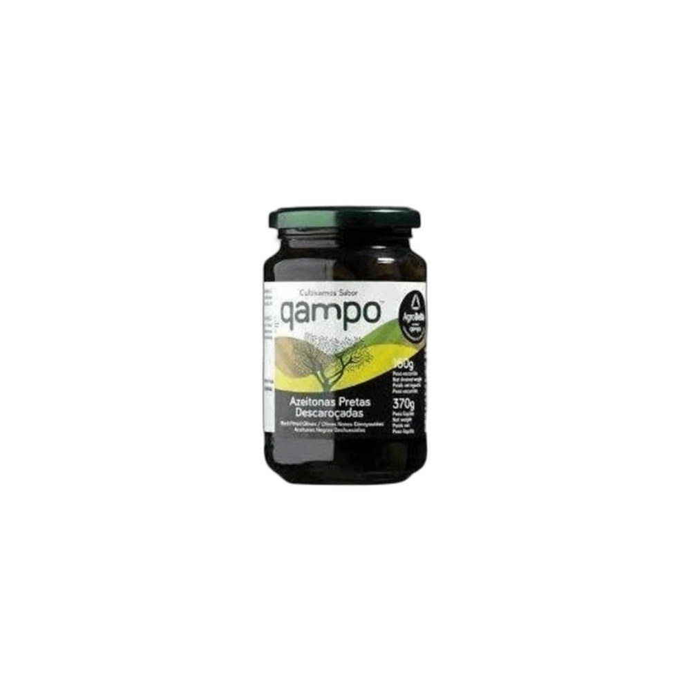 Azeitonas Qampo 160g/370g Pretas Descaroçadas