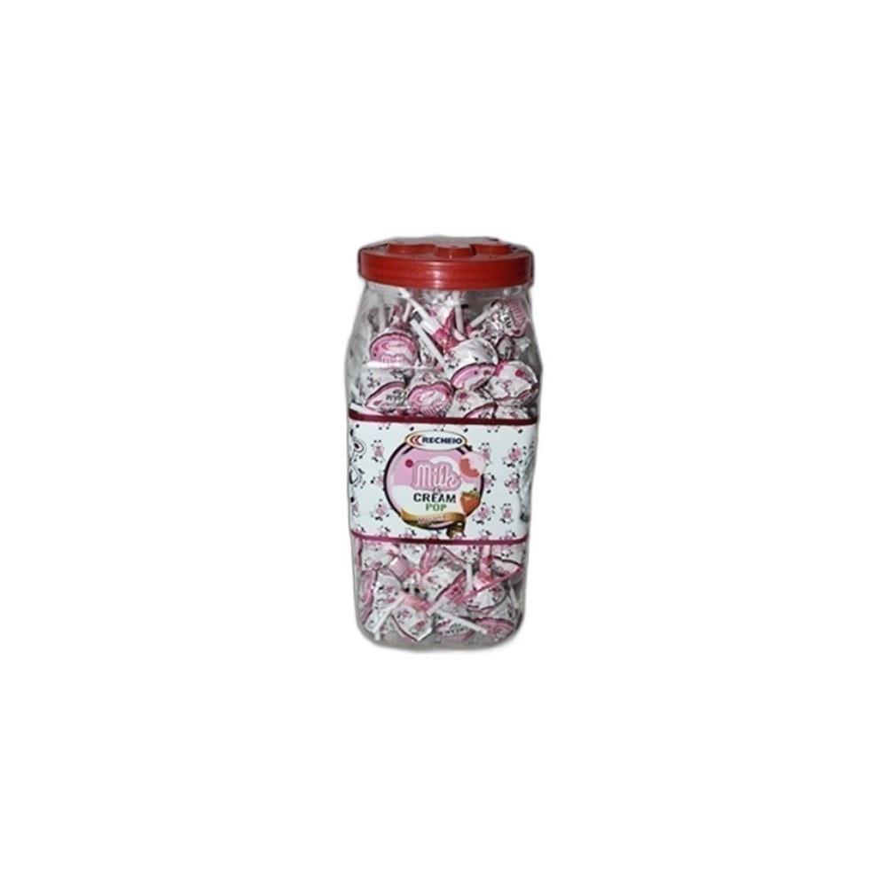 Doces Chupa Recheio 100un/13g Mix (Jar)-Morango