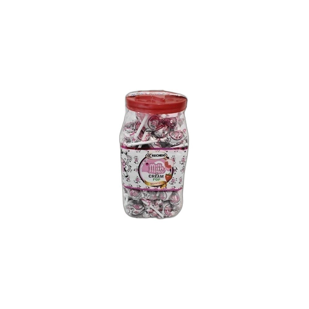 Doces Chupa Recheio 100un/10g Mix (Jar)-Morango