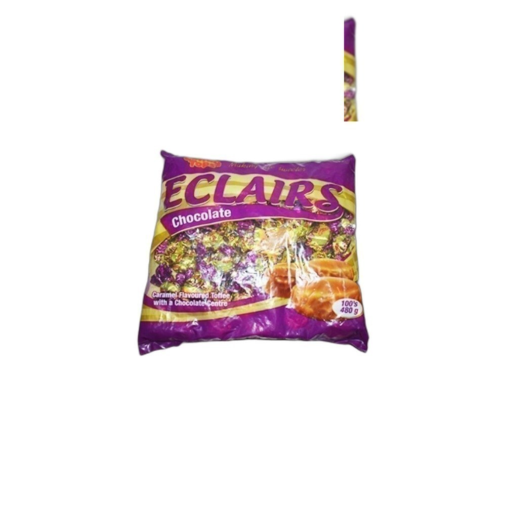 Doces Candy Tops 480g/100un Eclairs Mix-Caramel