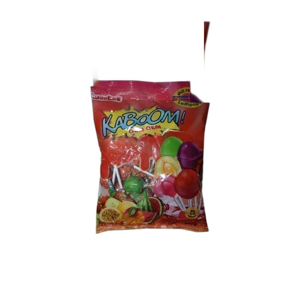 Doces Chupa Sweetos 25Pcs/410g Kaboom Mix-Mix Fruits