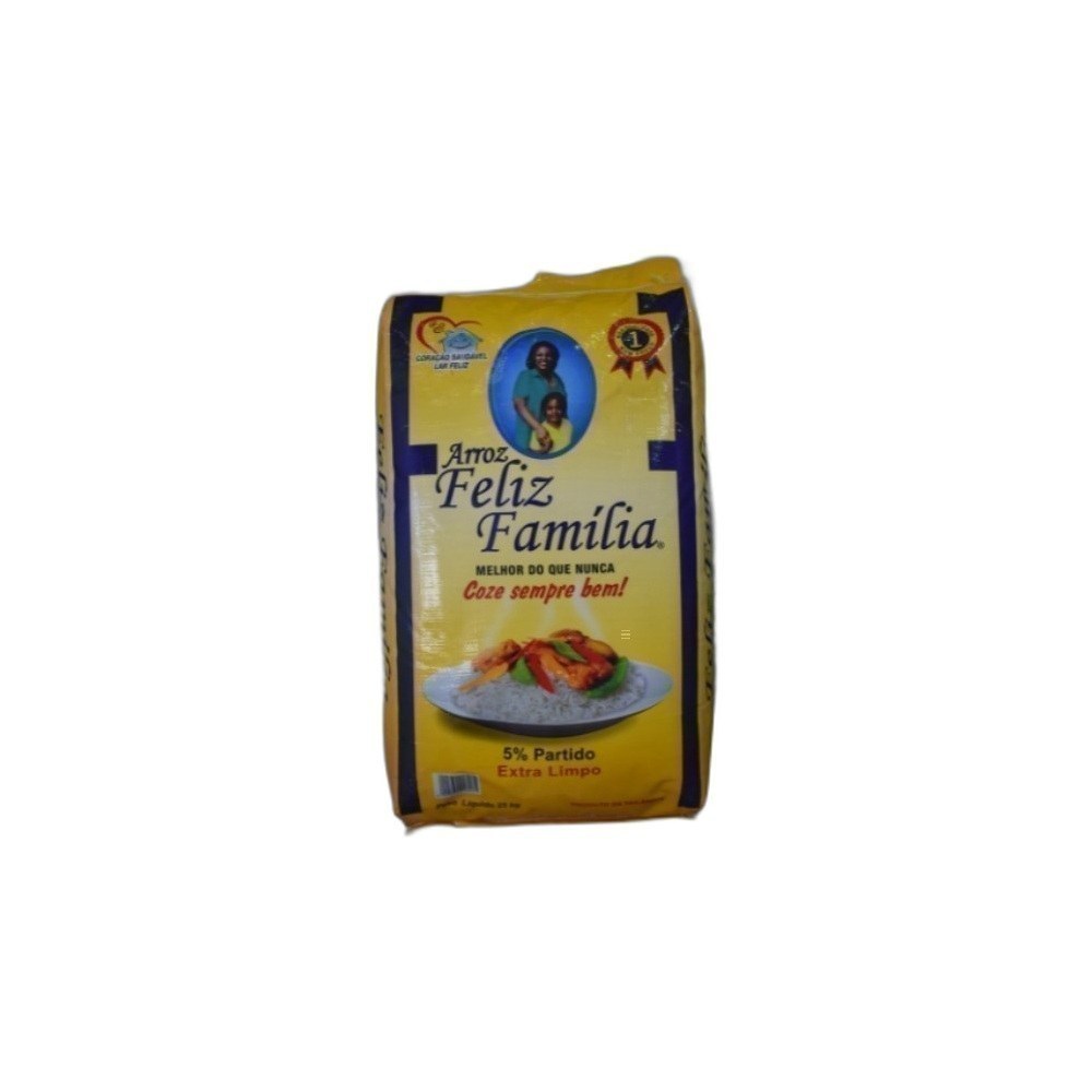 Arroz Feliz Família 25kg Amarelo Tailândia