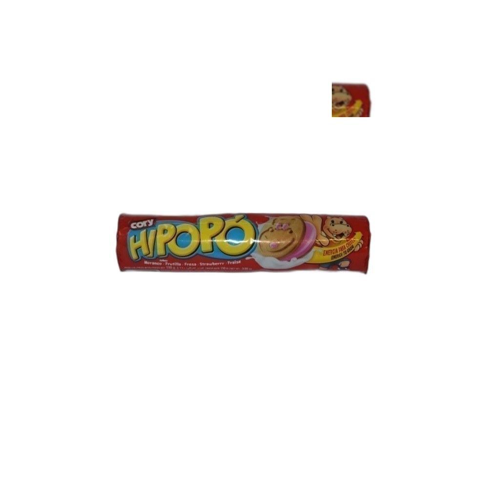Bolachas Cory Hipopo 110g Recheadas Mix-Morango